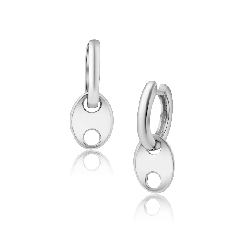 925 Sterling Silver 12.5mm Dangling Marina Hoop Earring - SRE00002