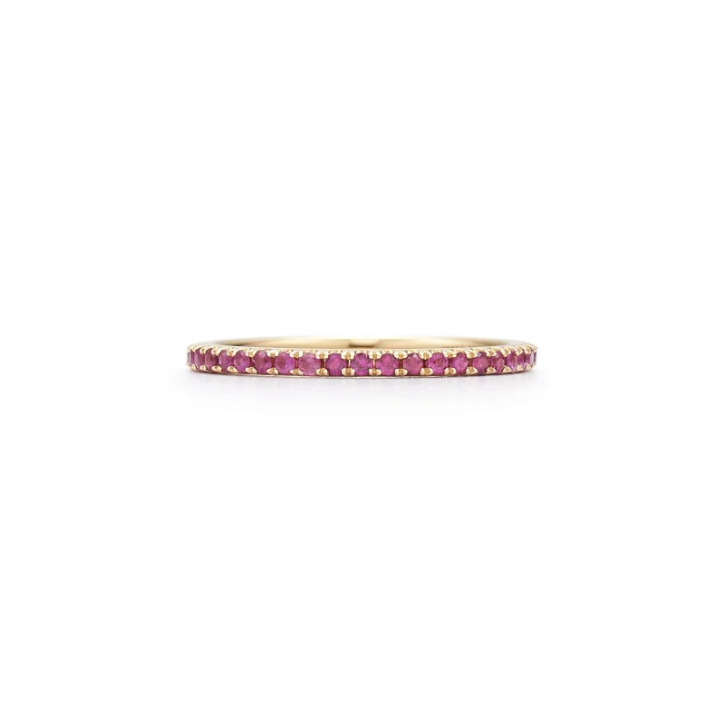 Kwiat Stackable Slim Ring with Rubies