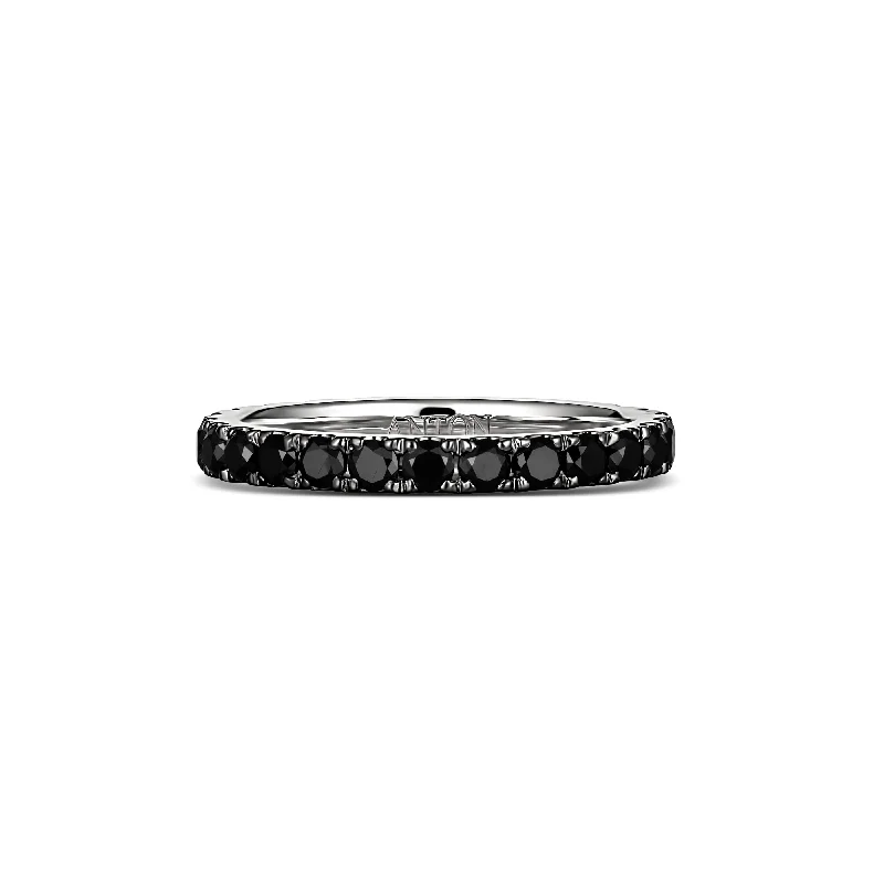 Wedding Eternity Black Diamond 1.38CT Ring | White Gold