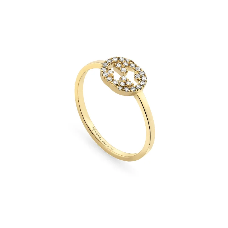 Interlocking G Ring with Diamonds