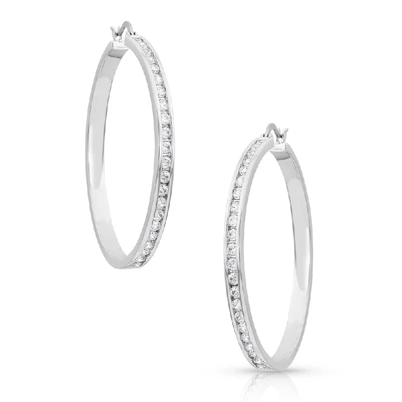 Star Light Lined Hoop Earrings