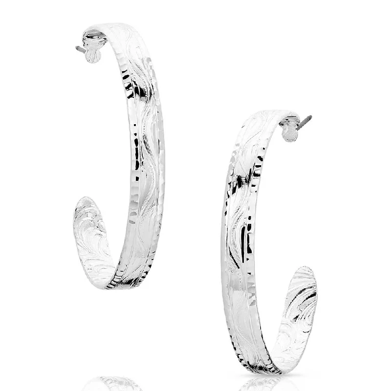 Timeless Elegance Chiseled Hoop Earrings