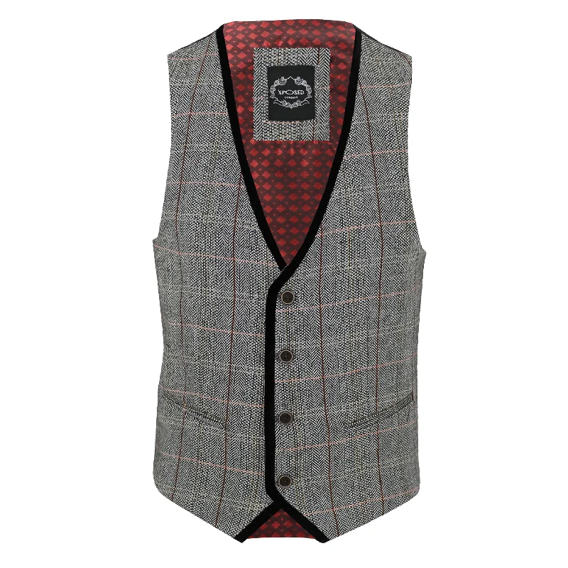 CARLO - HERRINGBONE TWEED CHECK WAISTCOAT