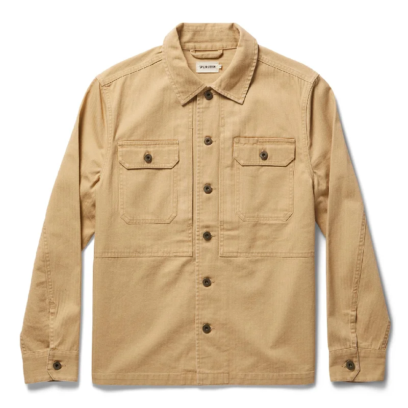 The Reserve Shirt in Khaki Herringbone