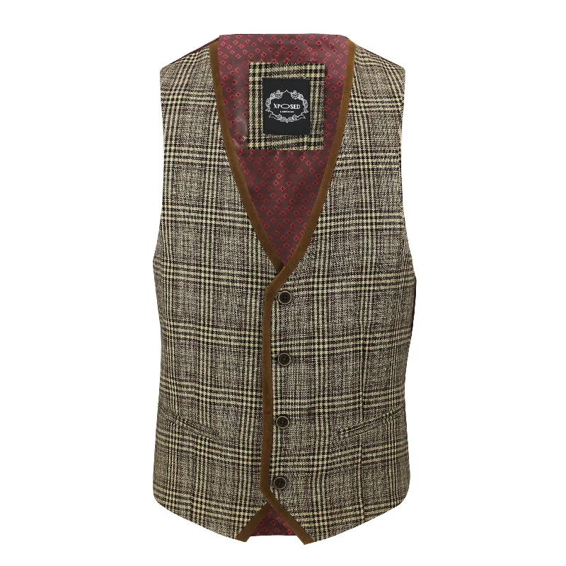 RUBEN - HERRINGBONE TWEED CHECK WAISTCOAT