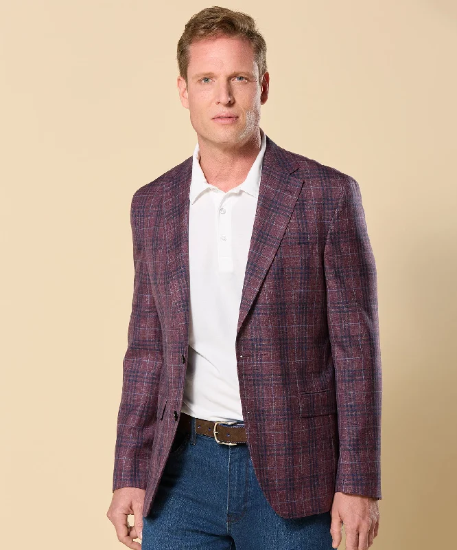 Midland Spring Weight Wool Plaid Sport Coat