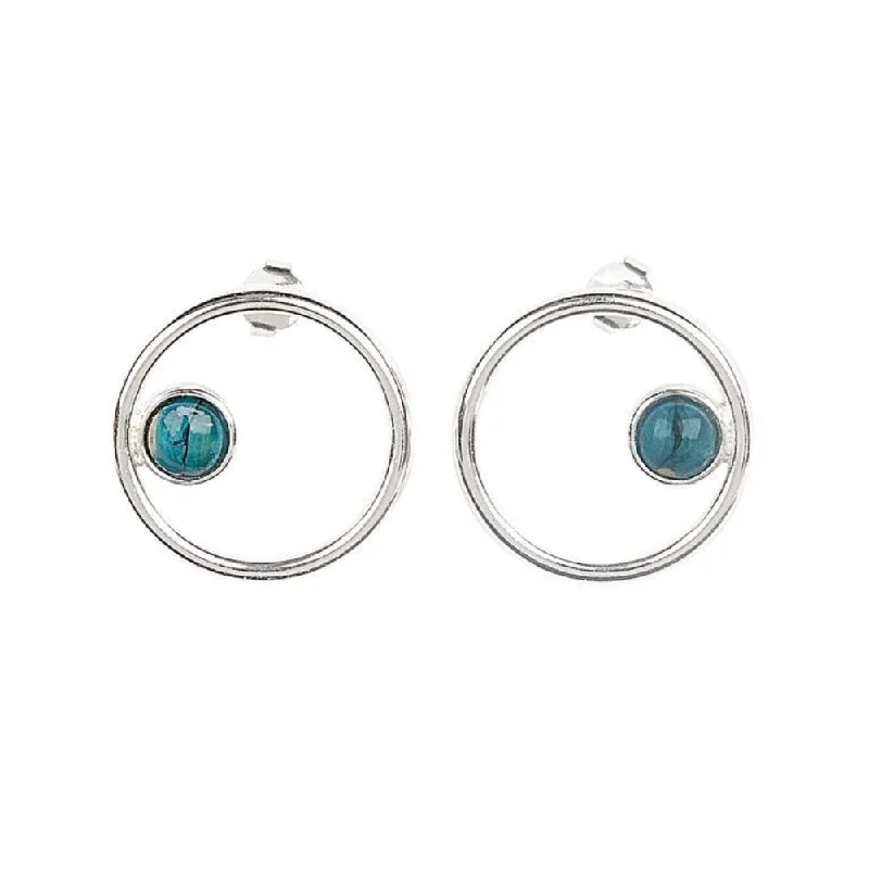 Heathergems Hoop Sterling Silver Stud Earrings (SE46)