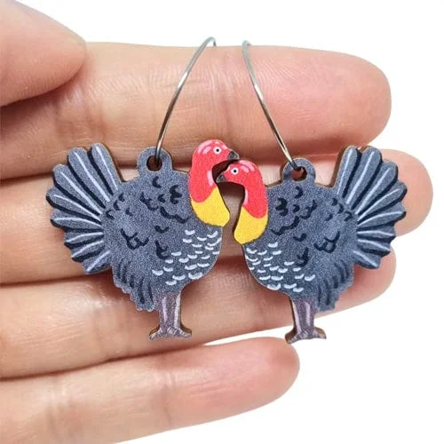 Pixie Nut and Co Bush Turkey Hoop Earrings