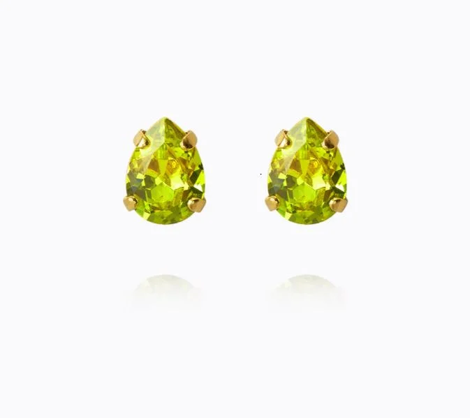 Caroline Svedbom Superpetite Drop Earrings Gold Citrus Green