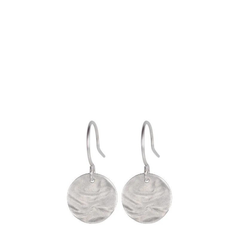 Sterling Silver Small Shell Disc Earrings