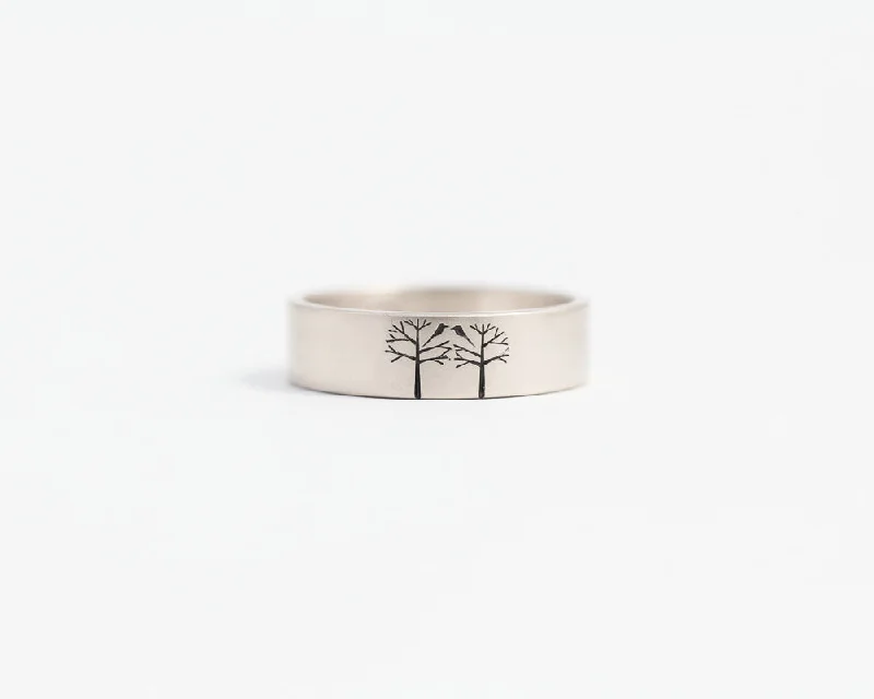 Birds in Trees Ring - Medium