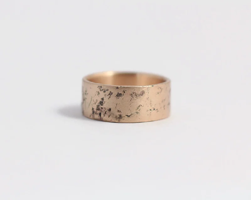 Distressed Band in Rose Gold - Wide