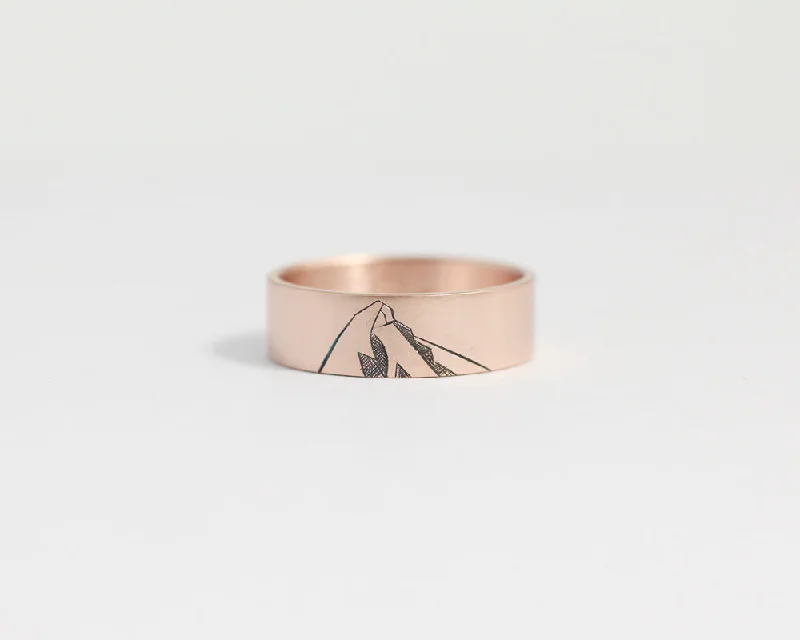 Mountain Ring in Rose Gold - Wide