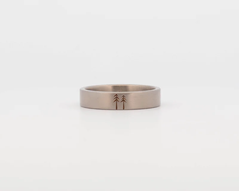 READY TO SHIP #296 Titanium Woodland Ring - Medium