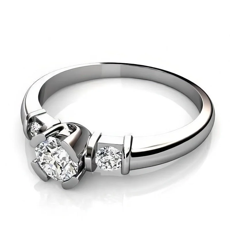 0.80 CT Round Cut Diamonds - Three Stone Ring