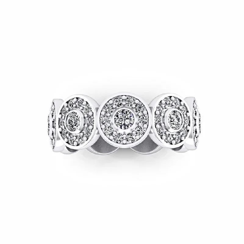 Diamond Circular Design Ring 18K White Gold