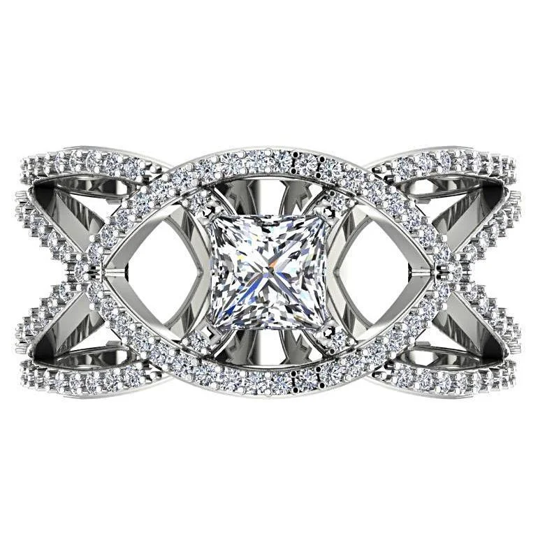 Princess Diamond Twisted Ring