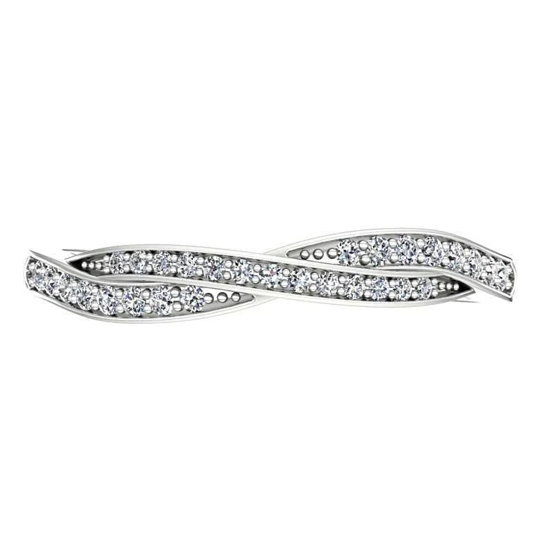 Twisted Diamond Ring 14K White Gold