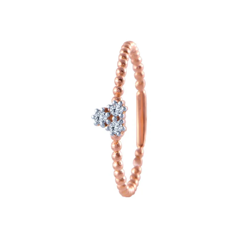 18k (750) Rose Gold And Diamond Ring For Women