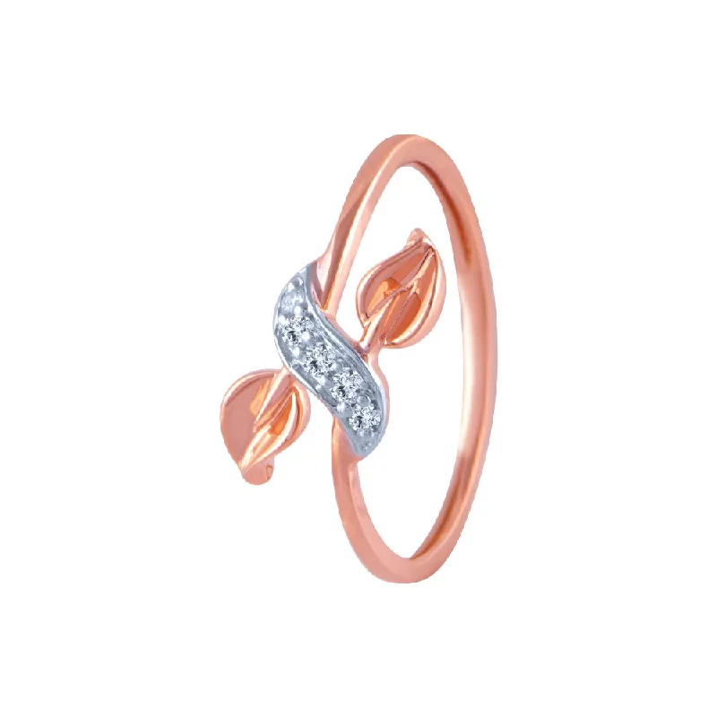 18k (750) Rose Gold And Diamond Ring For Women