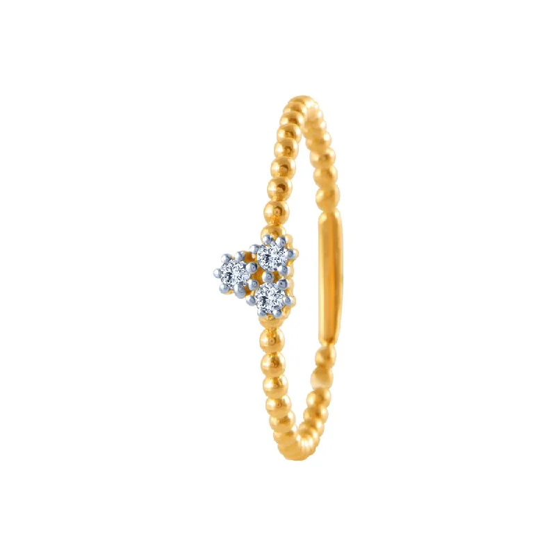 18k (750) Yellow Gold And Diamond Ring For Women