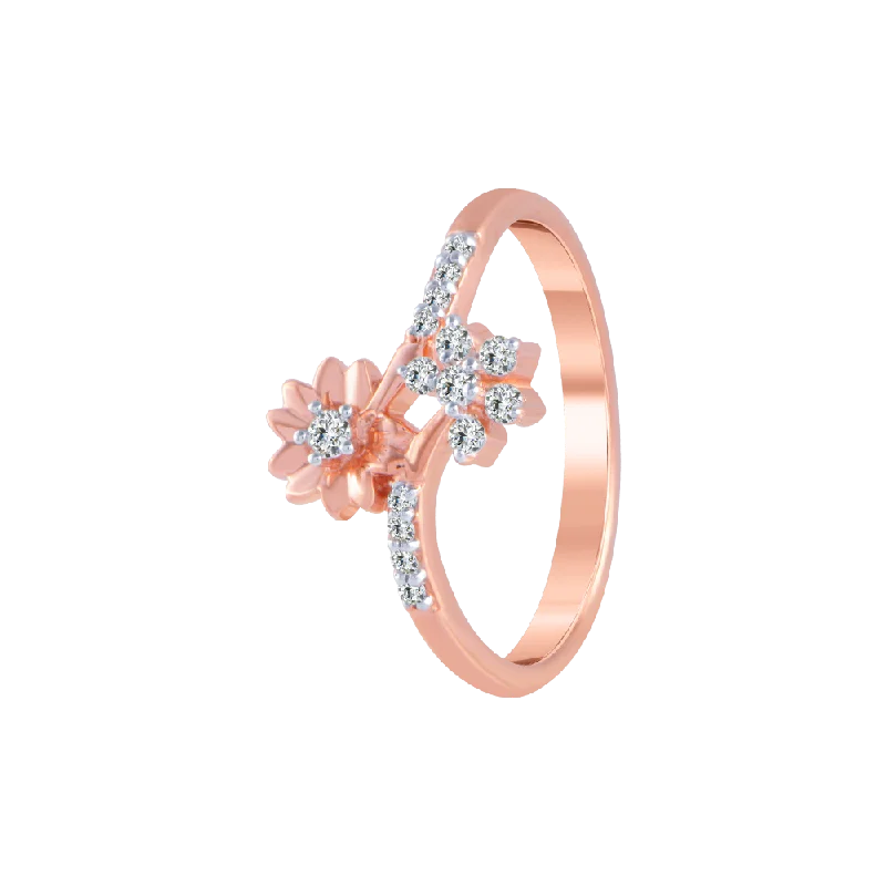 18KT (750) Rose Gold And Diamond Ring For Women