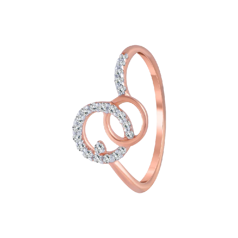 18KT (750) Rose Gold And Diamond Ring For Women