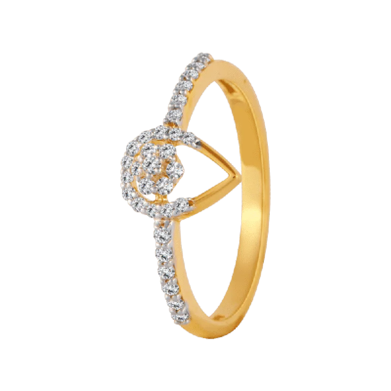 18KT (750) Yellow Gold And Diamond Ring For Women