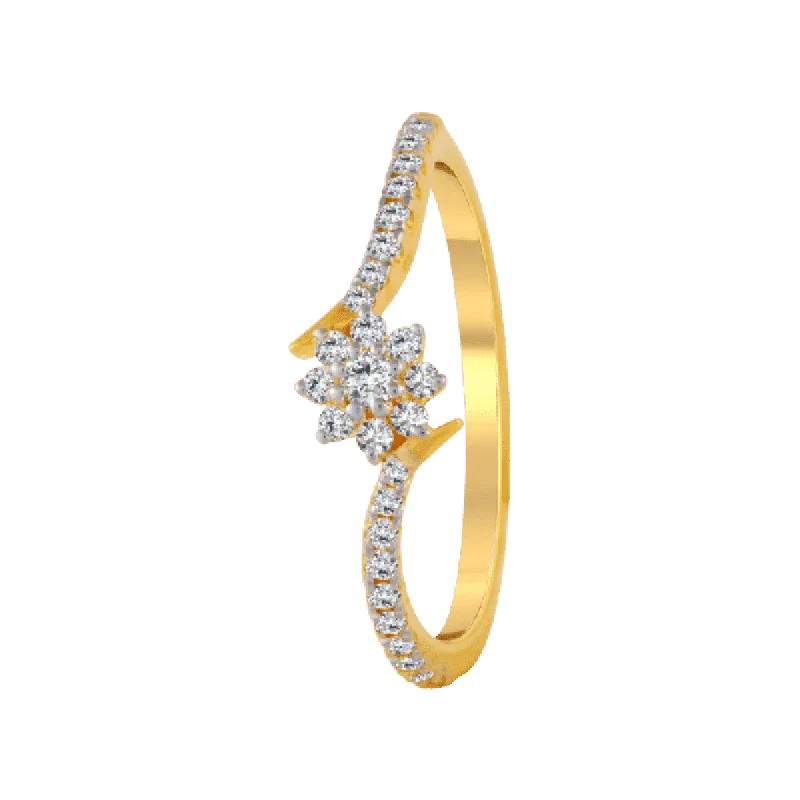 18KT (750) Yellow Gold And Diamond Ring For Women