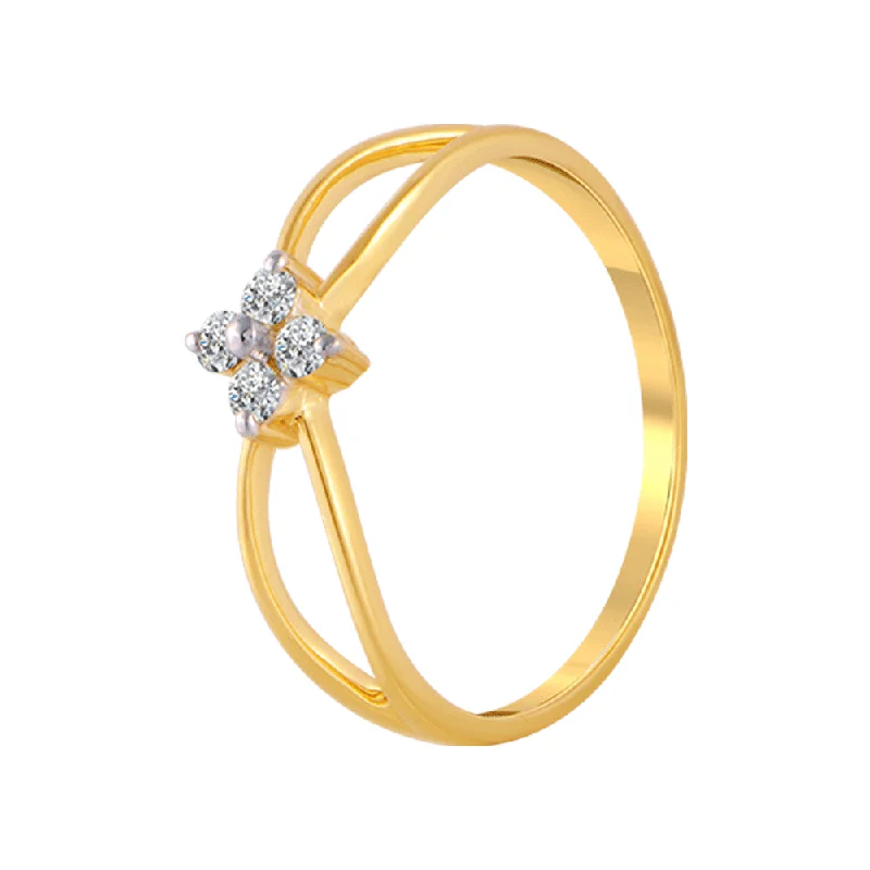 18KT (750) Yellow Gold And Diamond Ring For Women