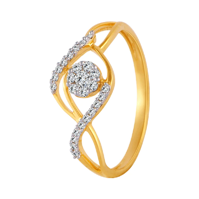 18KT (750) Yellow Gold And Diamond Ring For Women