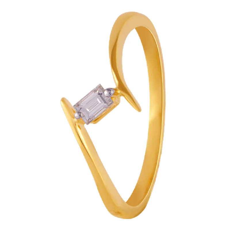 18KT (750) Yellow Gold And Diamond Ring For Women