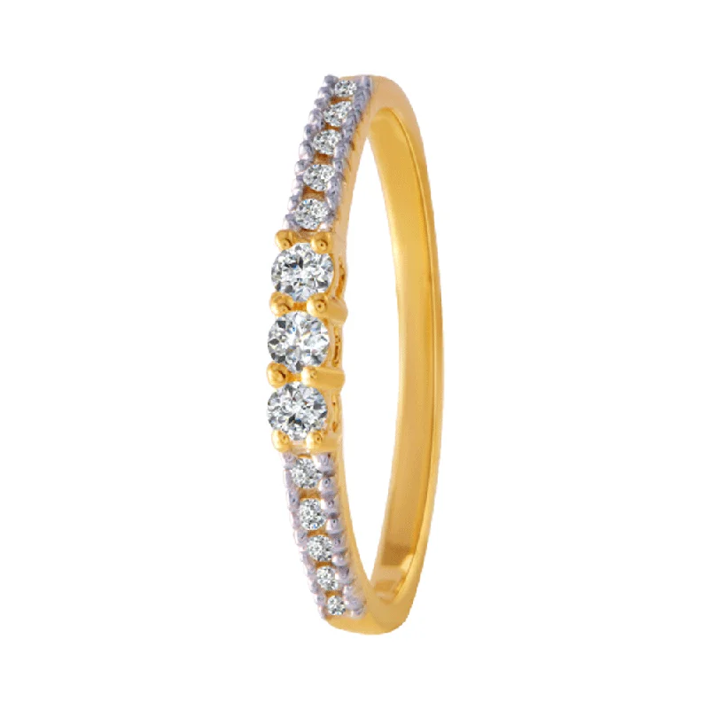 18KT (750) Yellow Gold And Diamond Ring For Women