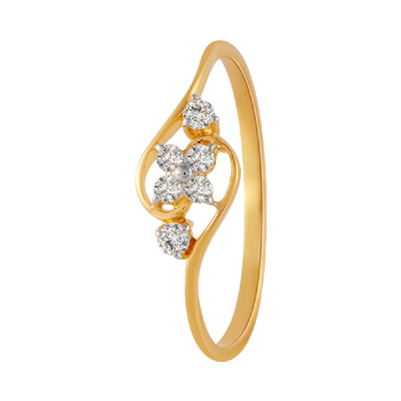 18KT (750) Yellow Gold And Diamond Ring For Women