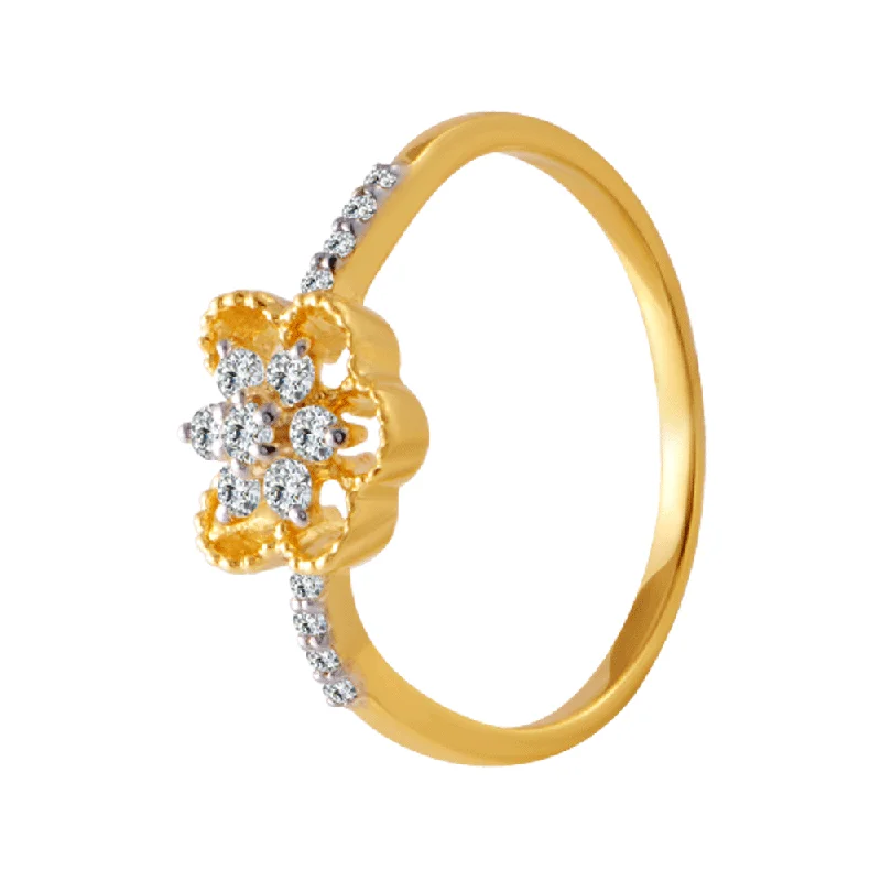 18KT (750) Yellow Gold And Diamond Ring For Women