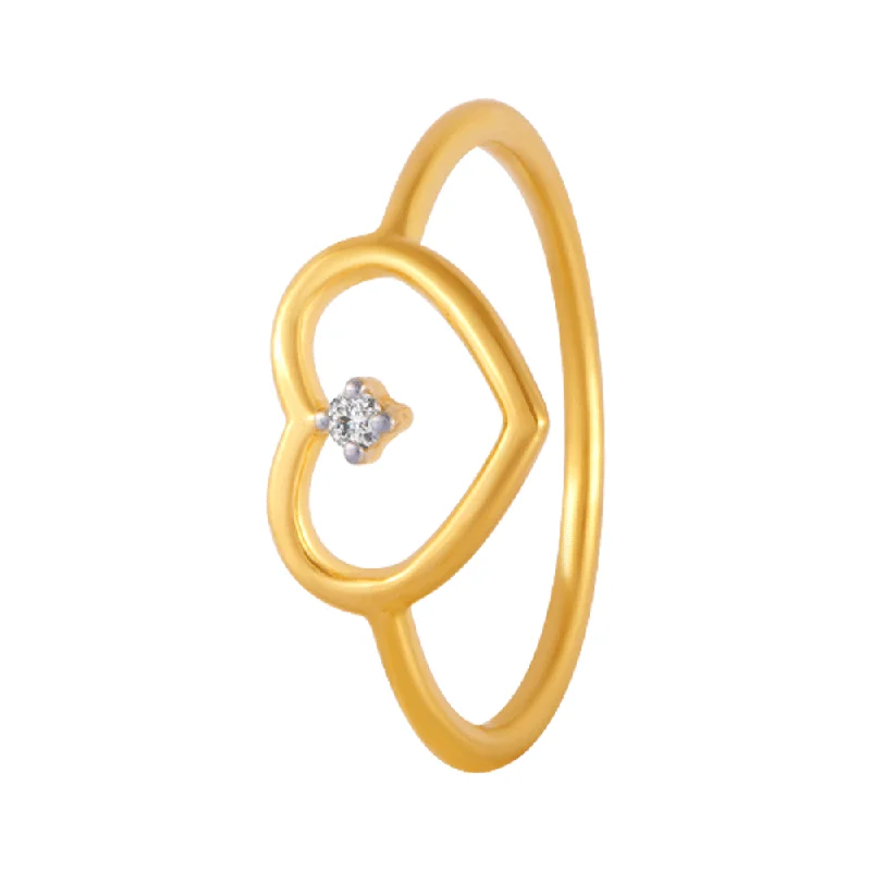 18KT (750) Yellow Gold And Diamond Ring For Women