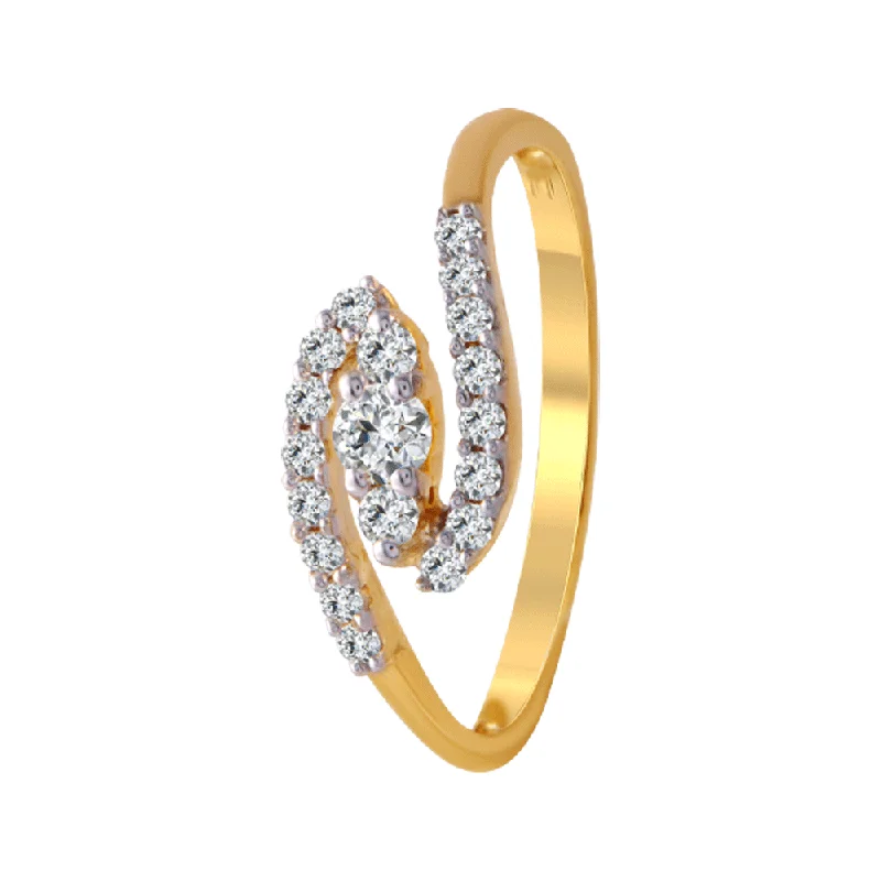 18KT (750) Yellow Gold And Diamond Ring For Women