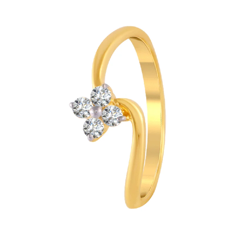 18KT (750) Yellow Gold And Diamond Ring For Women