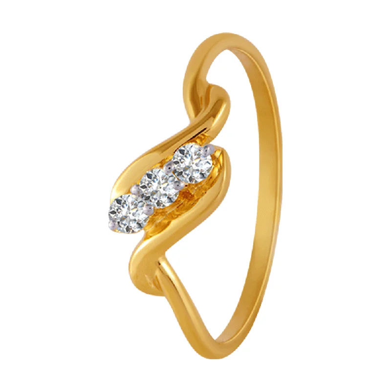 18KT (750) Yellow Gold And Diamond Ring For Women