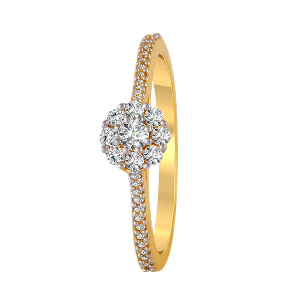 18KT (750) Yellow Gold And Diamond Ring For Women