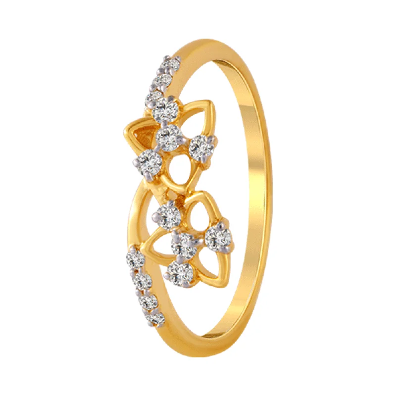 18KT (750) Yellow Gold And Diamond Ring For Women