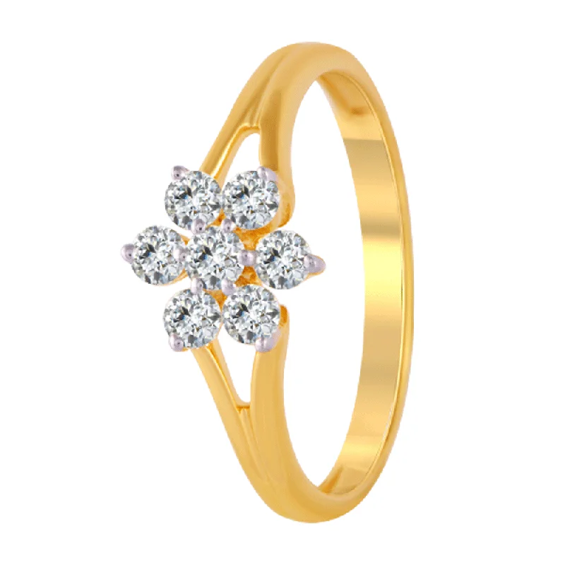 18KT (750) Yellow Gold And Diamond Ring For Women