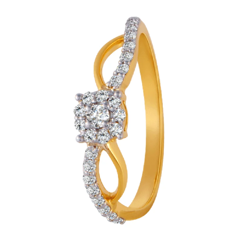 18KT (750) Yellow Gold And Diamond Ring For Women