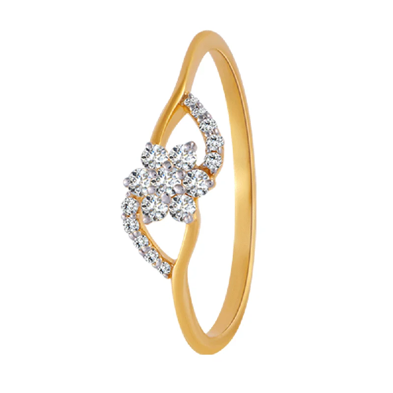 18KT (750) Yellow Gold And Diamond Ring For Women