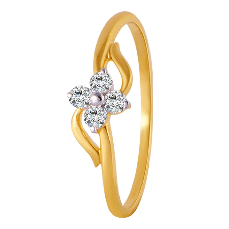 18KT (750) Yellow Gold And Diamond Ring For Women