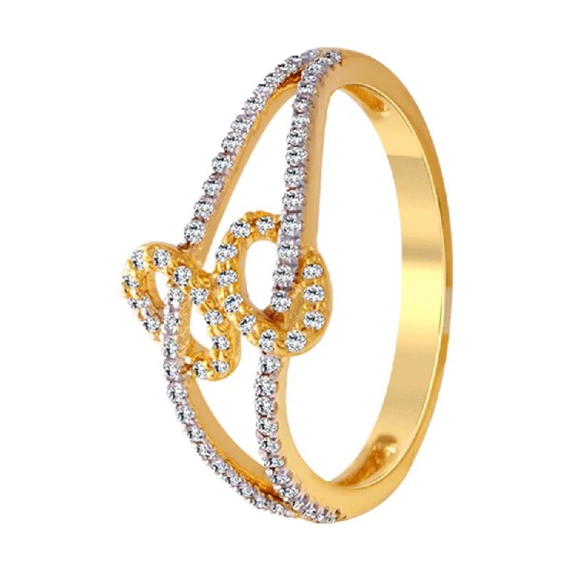 18KT (750) Yellow Gold And Diamond Ring For Women