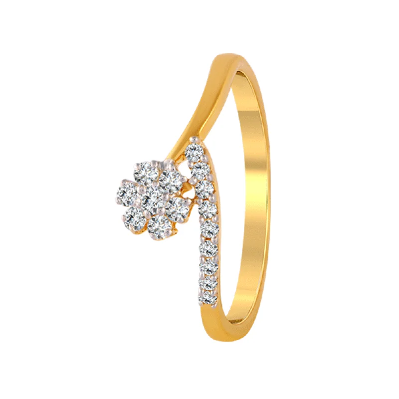 18KT (750) Yellow Gold And Diamond Ring For Women