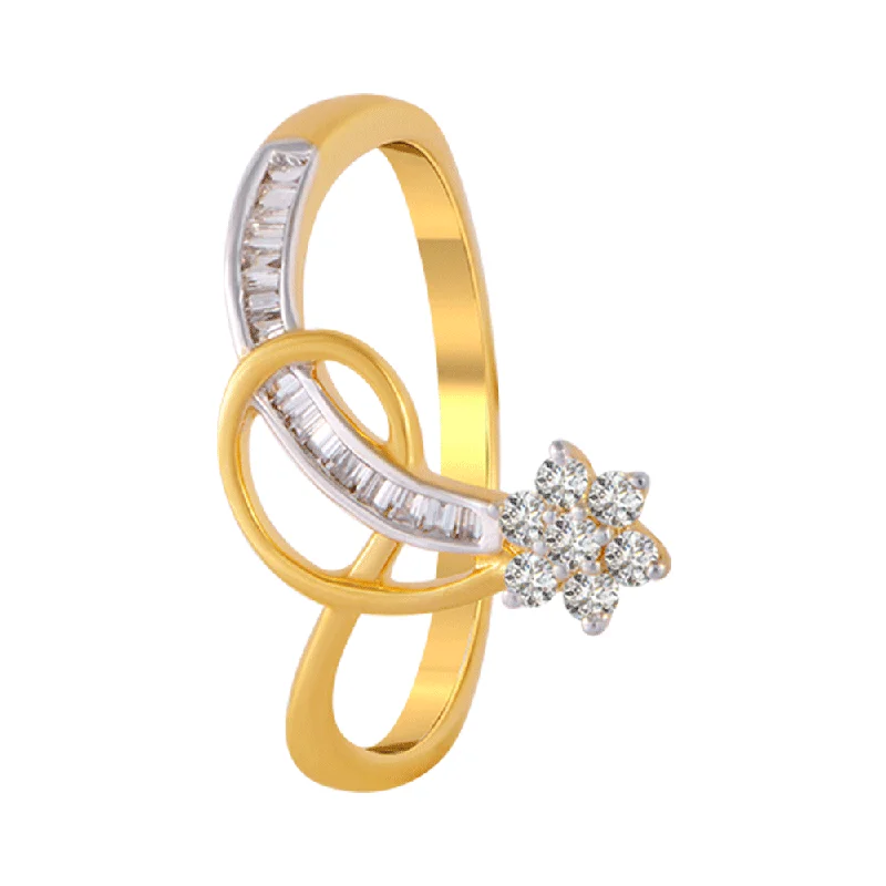 18KT (750) Yellow Gold And Diamond Ring For Women