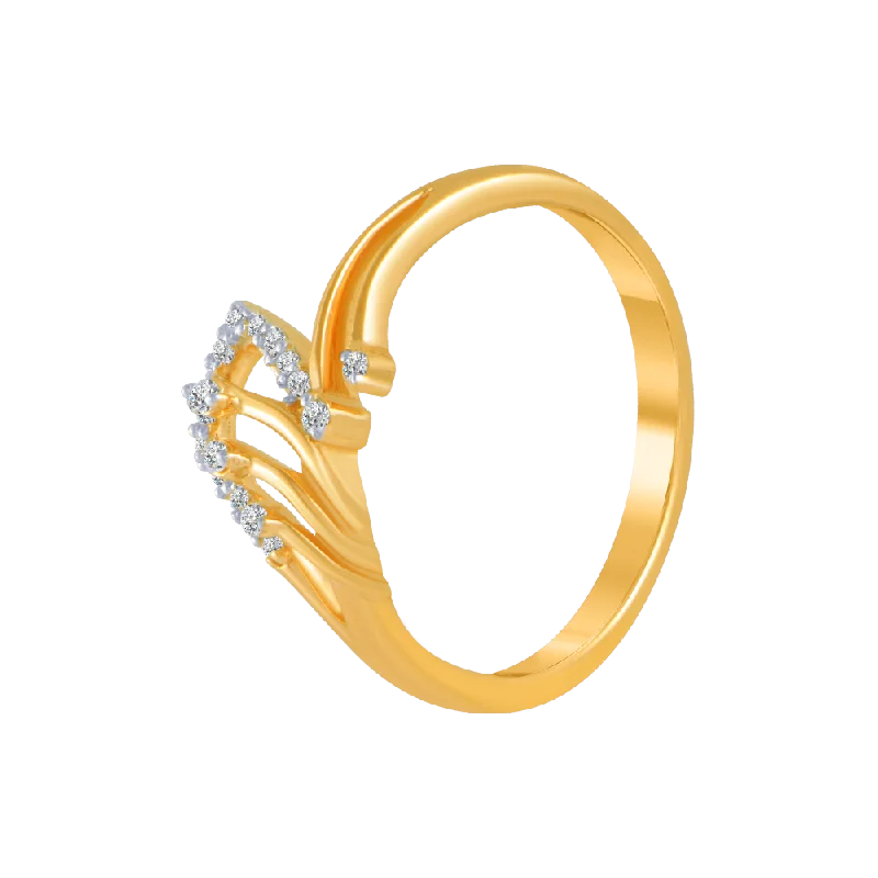 18KT (750) Yellow Gold And Diamond Ring For Women