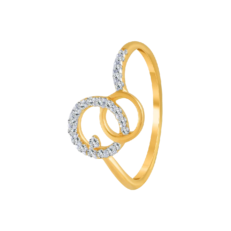 18KT (750) Yellow Gold And Diamond Ring For Women